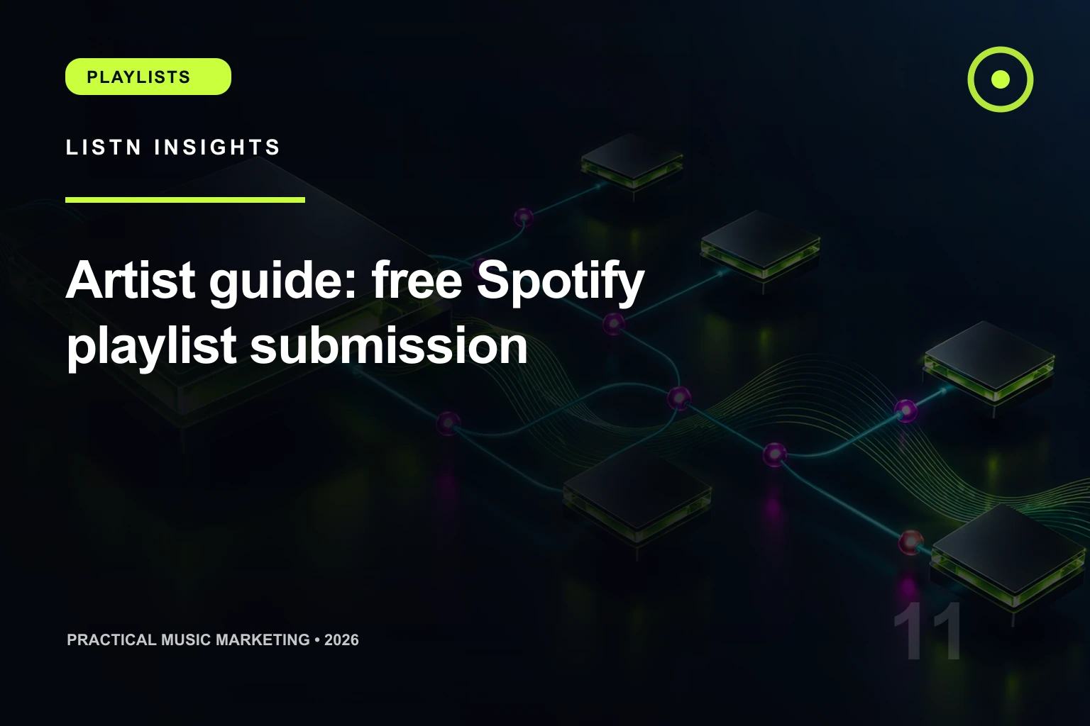 LISTN editorial cover for Artist guide: free Spotify playlist submission